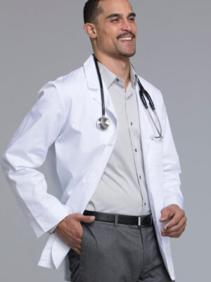 1389 Bata médica masculina White