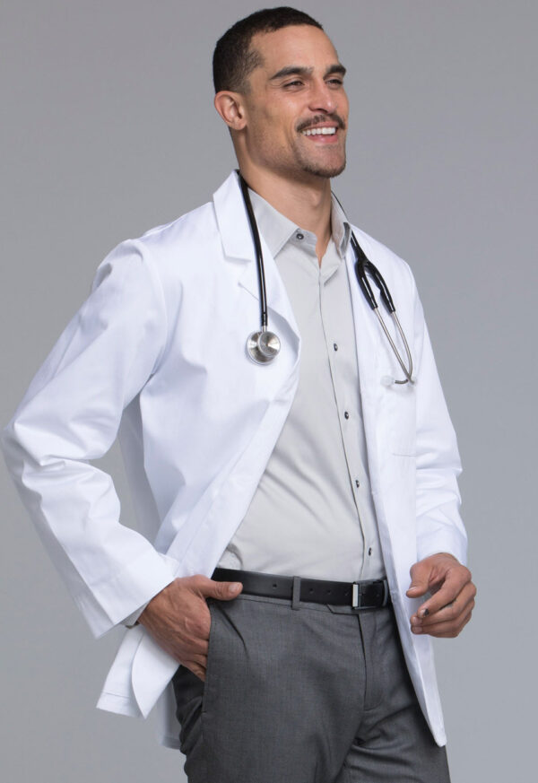 1389 Bata médica masculina White