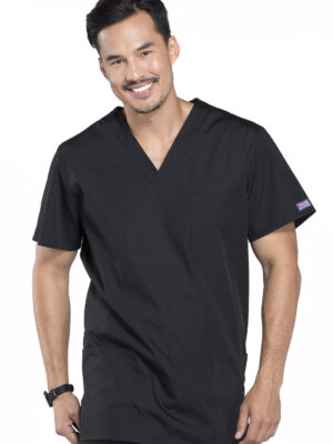 4876 Top cuello V unisex Black