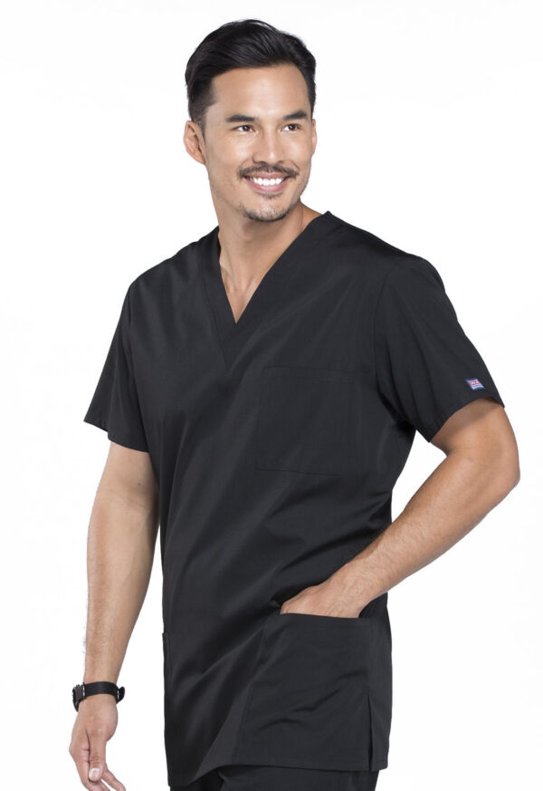 4876 Top cuello V unisex Black - Imagen 3