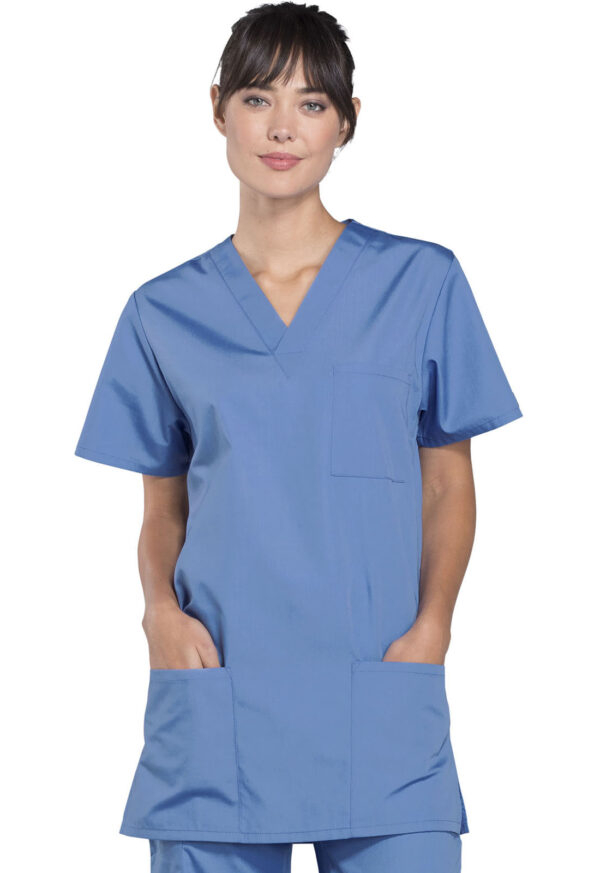4876 Top cuello V unisex Ciel - Imagen 2