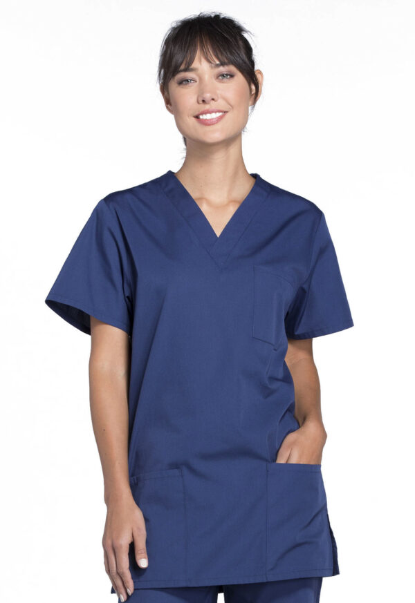 4876 Top cuello V unisex Navy - Imagen 2