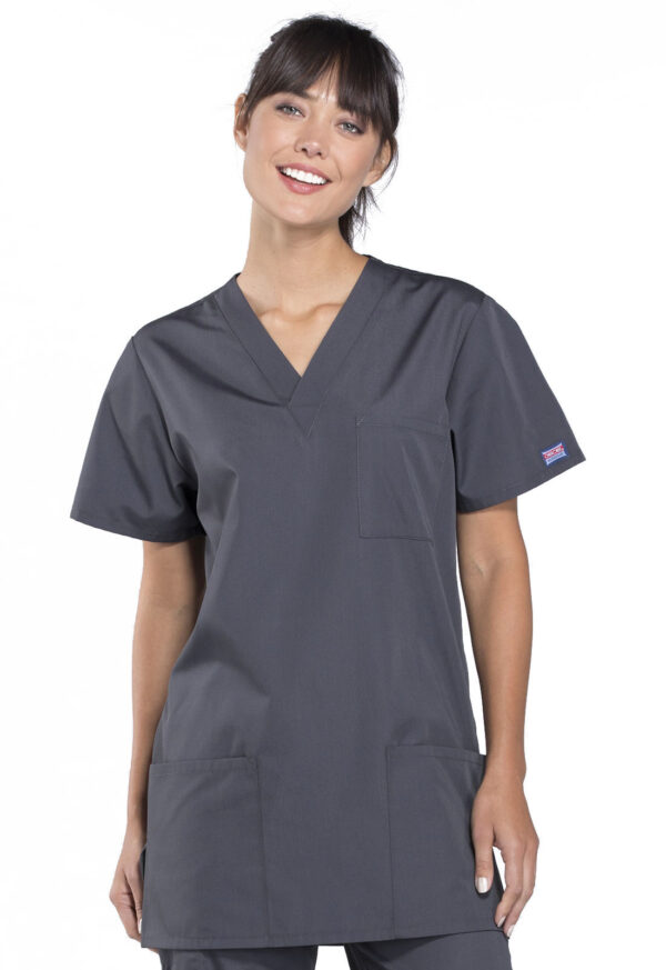 4876 Top cuello V unisex Pewter - Imagen 2