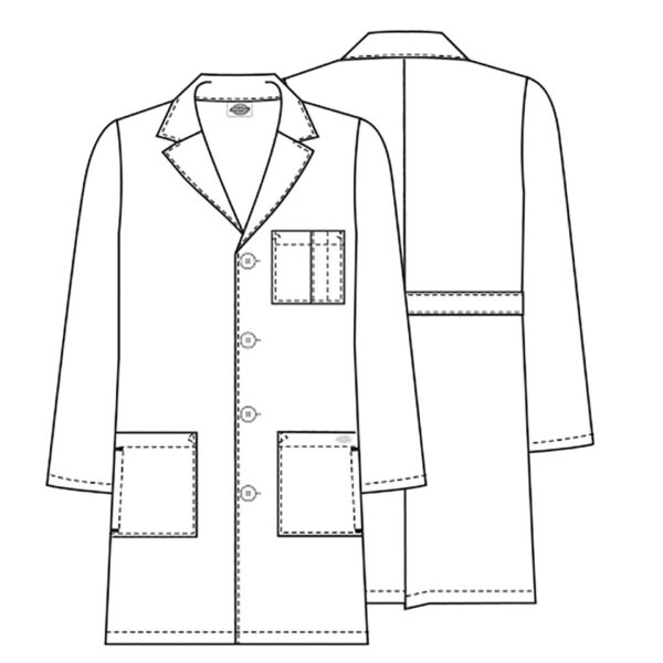 83402AB Bata médica unisex 37" White - Imagen 2