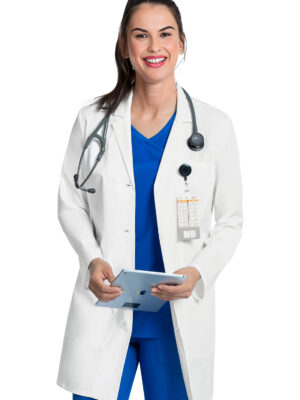 CK452 Bata médica femenina White