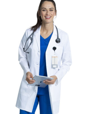 CK452 Bata médica femenina White