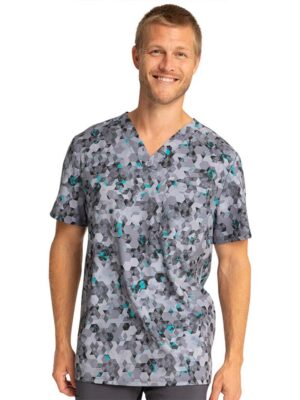 CK902 Top cuello V masc. Estampado