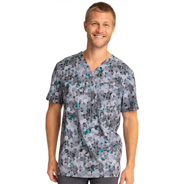 CK902 Top cuello V masc. Estampado