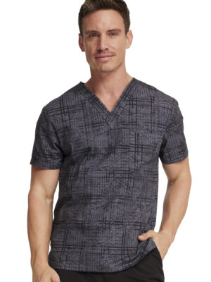 DK725 Top masculino Plaid Distress