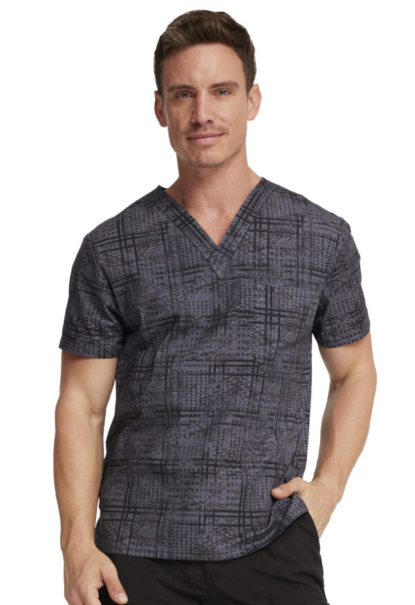 DK725 Top masculino Plaid Distress