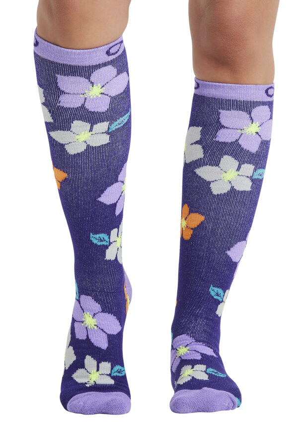KICKSTART Medias de compresión 15-20 mmHg femeninas Purple Bloom