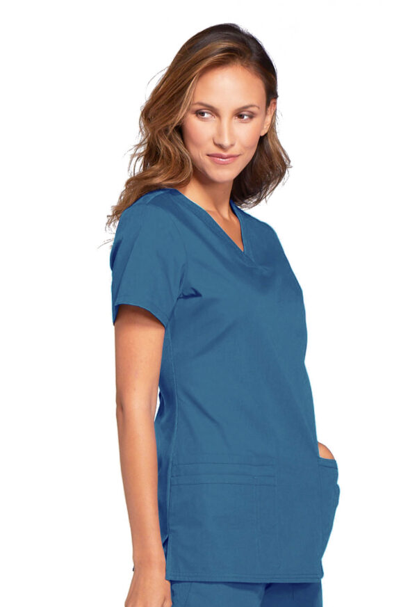 WW645 Top cuello V femen. Caribbean Blue - Imagen 4