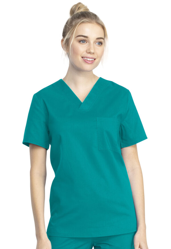 WW742AB Top unisex cuello en V Teal - Imagen 6