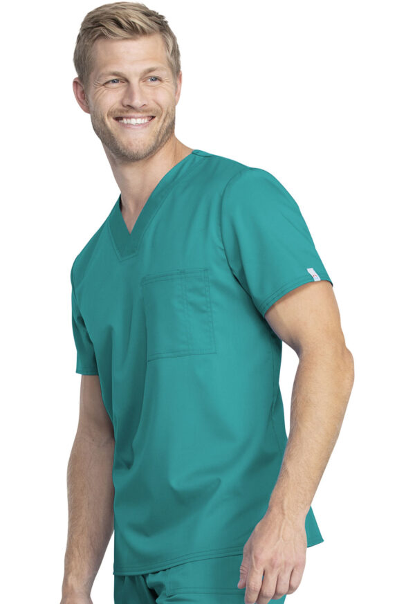 WW742AB Top unisex cuello en V Teal - Imagen 3