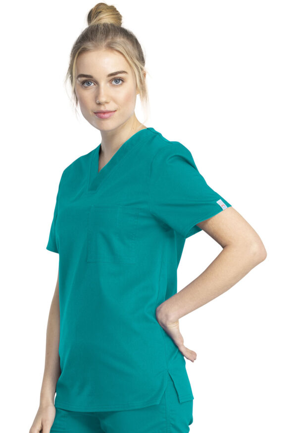 WW742AB Top unisex cuello en V Teal - Imagen 2