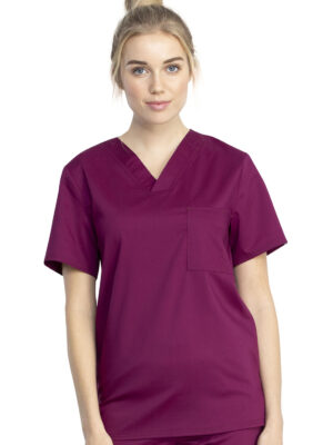 WW742AB Top unisex cuello en V Wine