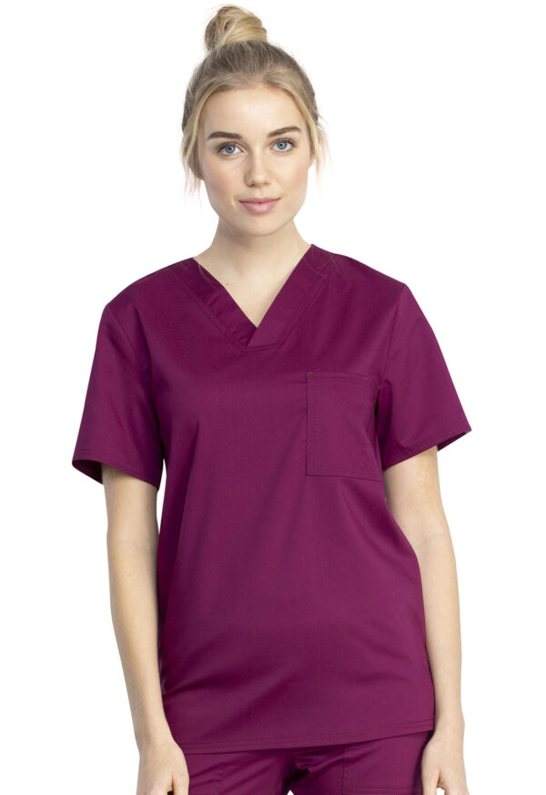 WW742AB Top unisex cuello en V Wine