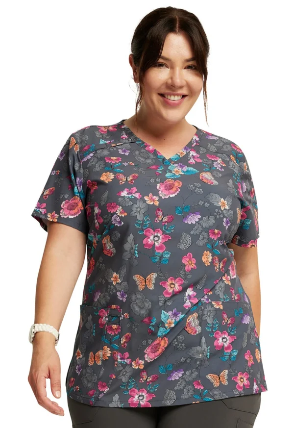 DK616 Top femenino Butterflies Abloom