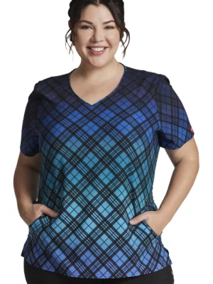 DK853 Top femenino Fading Plaid