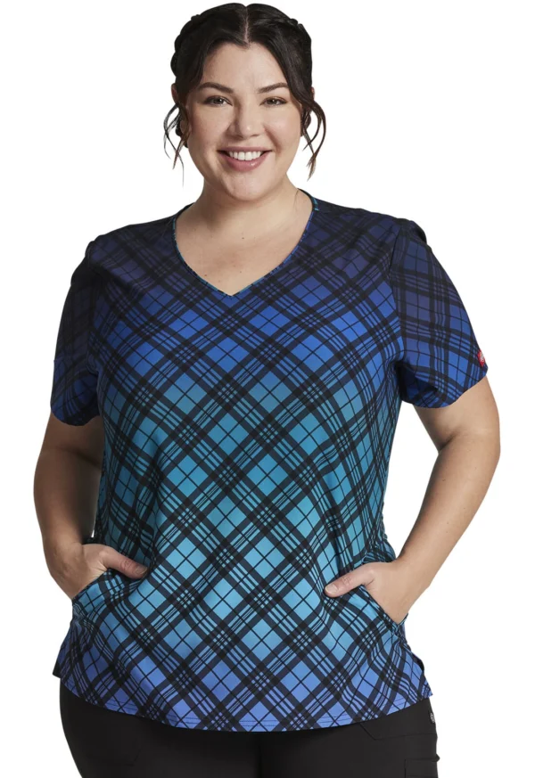 DK853 Top femenino Fading Plaid