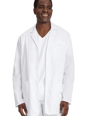 CK442 Bata médica masculina White